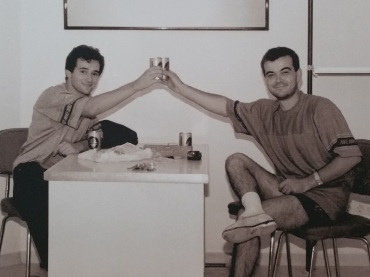 Isaac Cordón y Federico Izquierdo en Megasur, año 1986-