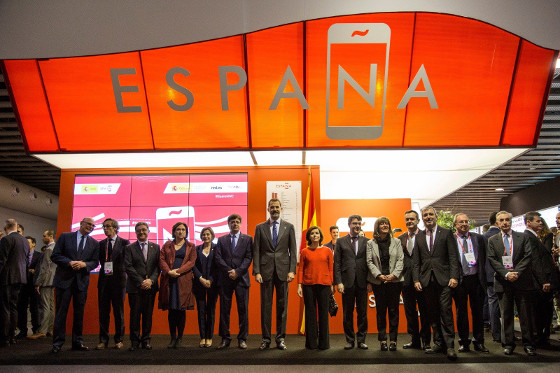 Inauguración del MWC 2017. Pabellón España.