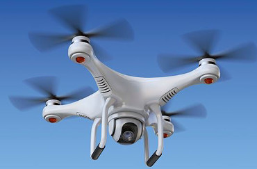 Un dron en pleno vuelo.