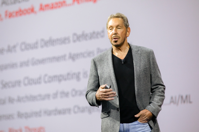 Larry Ellison, durante la apertura del OpenWorld 2018