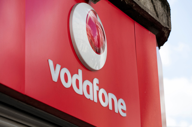 Logo de Vodafone en un cartel.