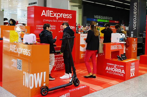 Pop up de Aliexpress en El Corte Inglés.
