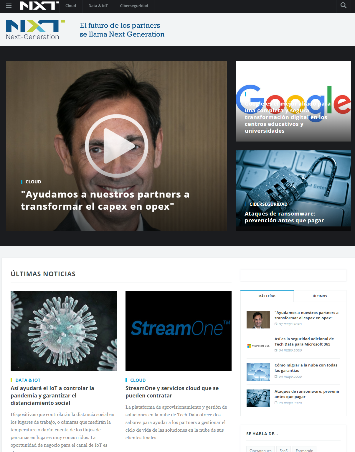 Home microsite Next Generation
