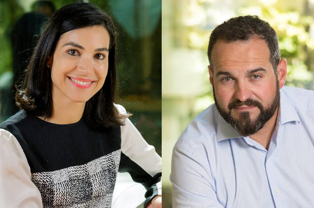 Carolina Castillo y Santiago Oller, del equipo de canal de Microsoft.