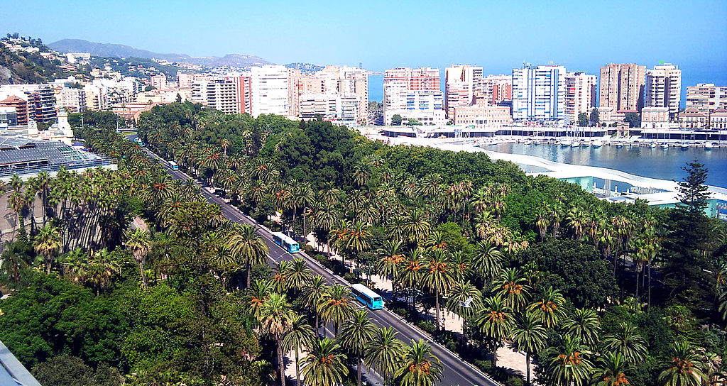 Aspecto de la ciudad de Málaga (Wikimedia Commons).