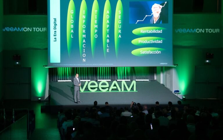 Santiago Campuzano, en la reunión de Veeam en el Wanda Metropolitano.