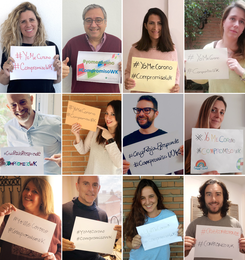 Parte del equipo de Wolters Kluwer, en una campaña solidaria anti-Covid. 