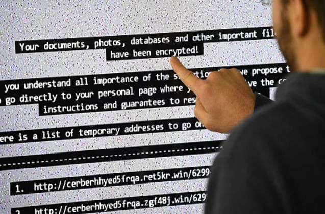 Un mensaje de ransomware. 