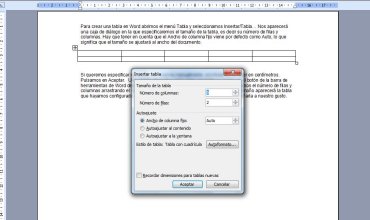 Crear tablas en Word